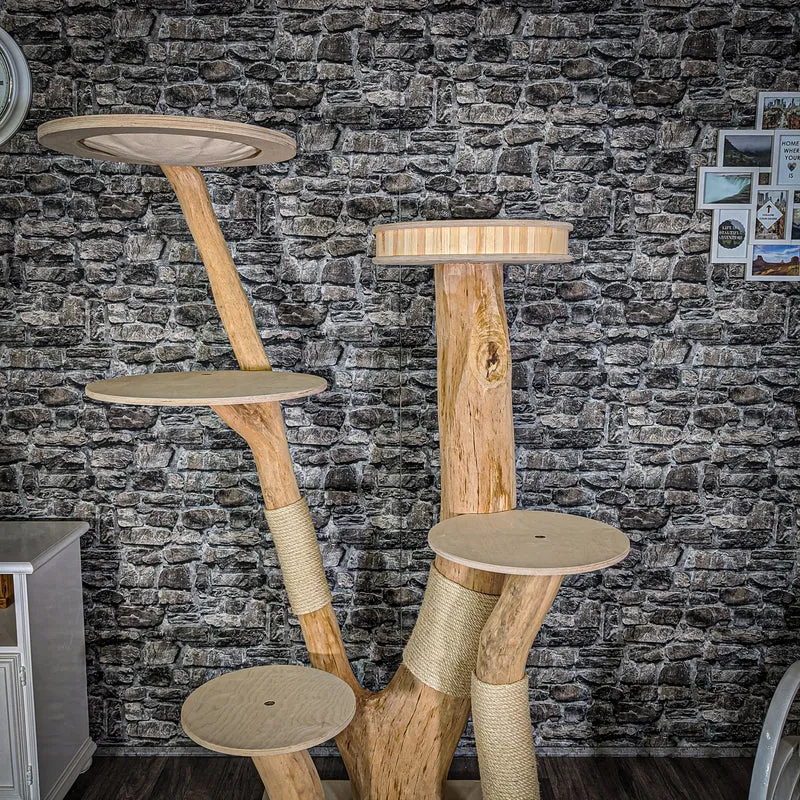Naturkratzbaum 2042 Kratzbaum Natur Holz Design 185 cm hoch