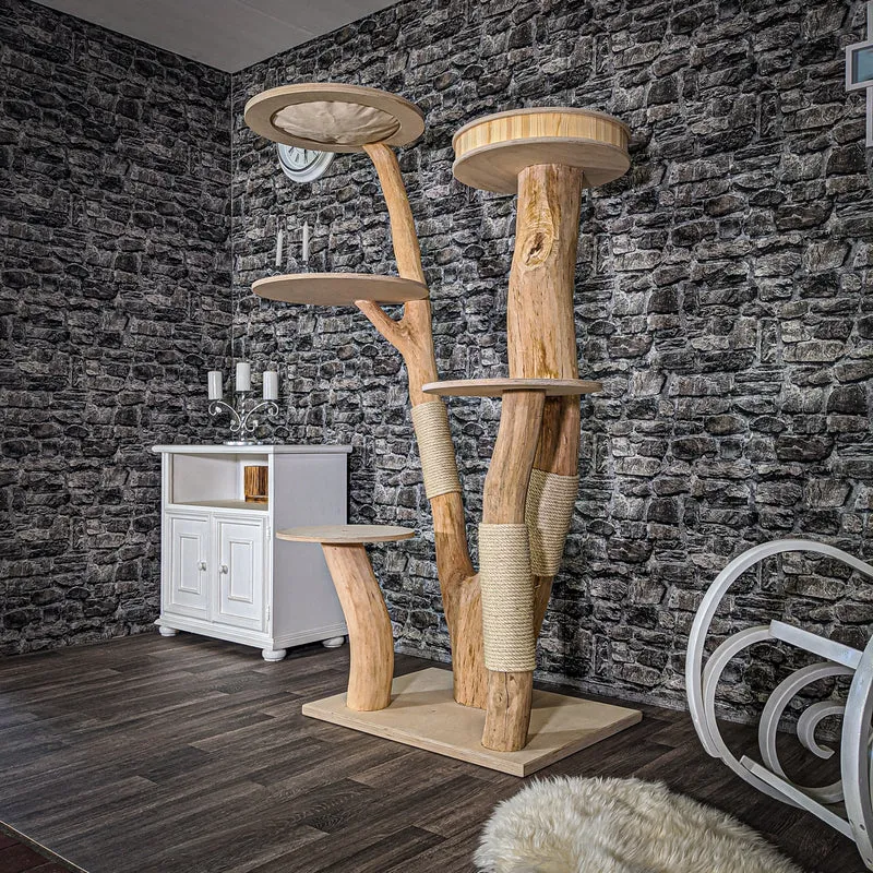 Naturkratzbaum 2042 Kratzbaum Natur Holz Design 185 cm hoch
