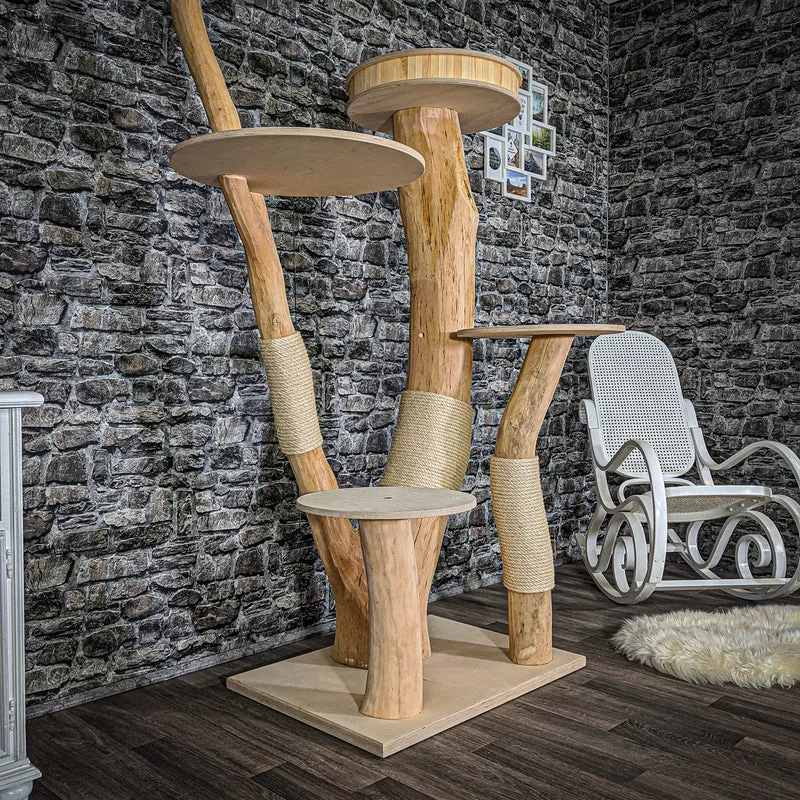 Naturkratzbaum 2042 Kratzbaum Natur Holz Design 185 cm hoch