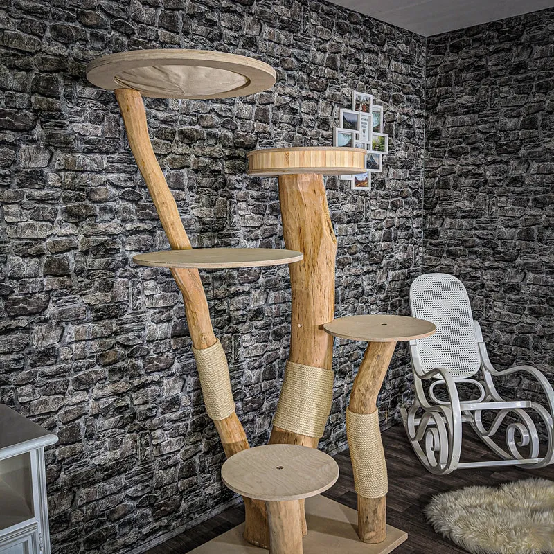 Naturkratzbaum 2042 Kratzbaum Natur Holz Design 185 cm hoch
