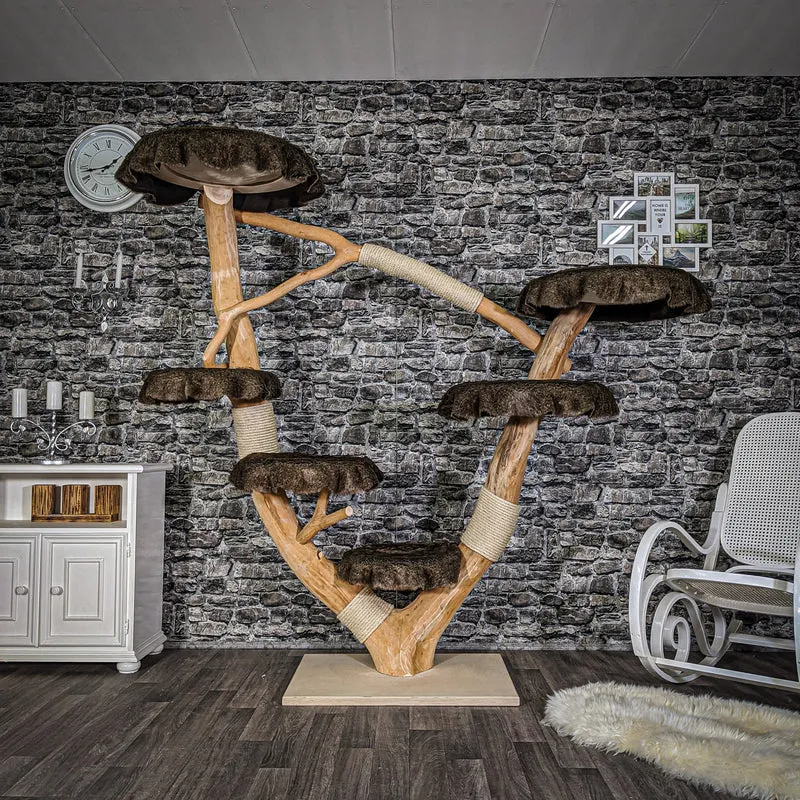 Naturkratzbaum 2040 Kratzbaum Natur Holz Design 185 cm hoch