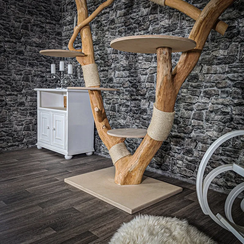 Naturkratzbaum 2040 Kratzbaum Natur Holz Design 185 cm hoch