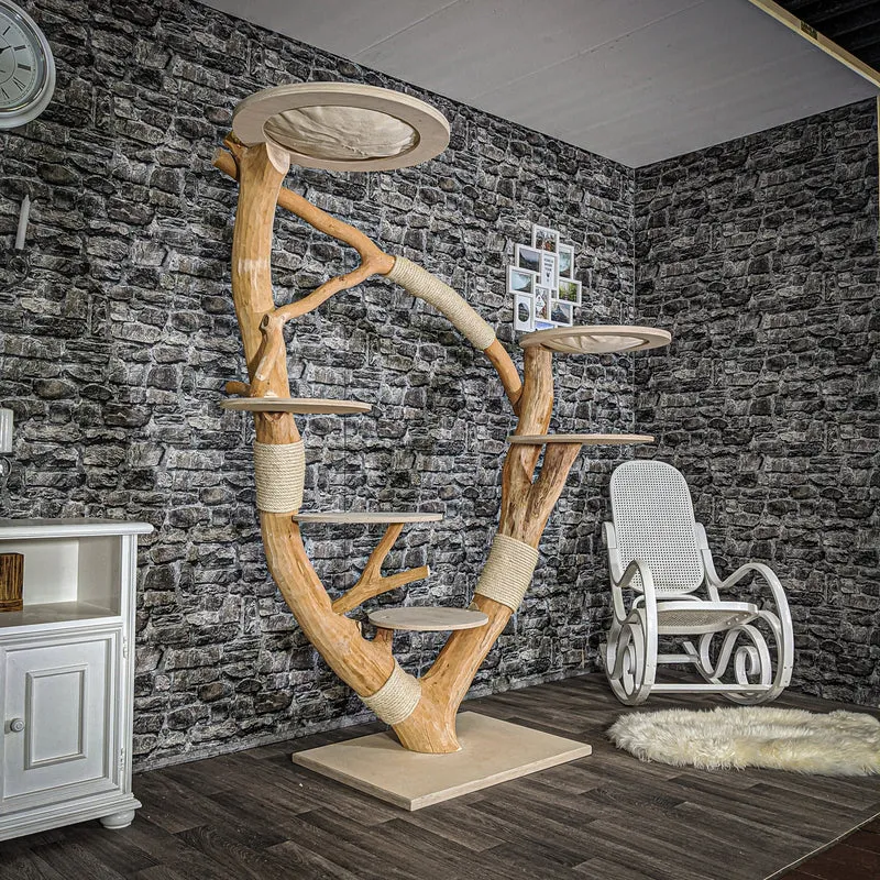 Naturkratzbaum 2040 Kratzbaum Natur Holz Design 185 cm hoch