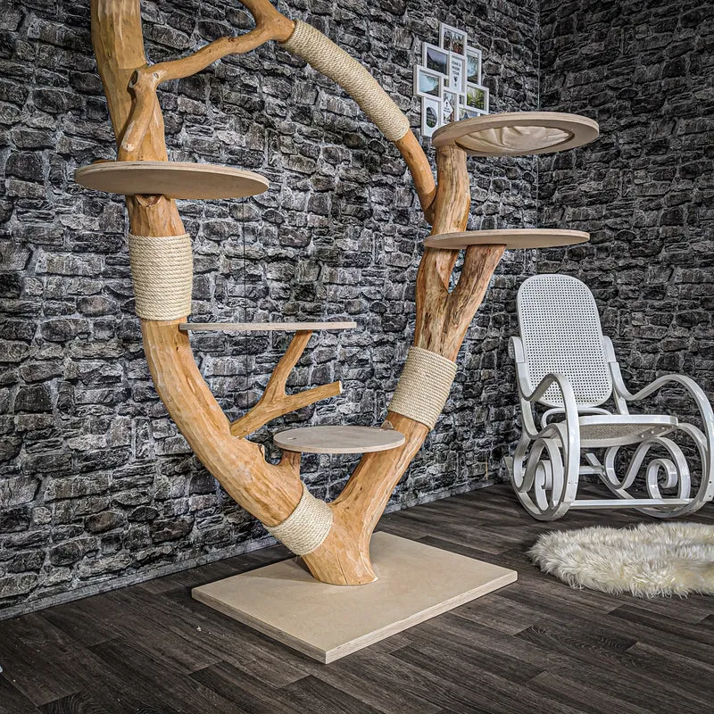 Naturkratzbaum 2040 Kratzbaum Natur Holz Design 185 cm hoch