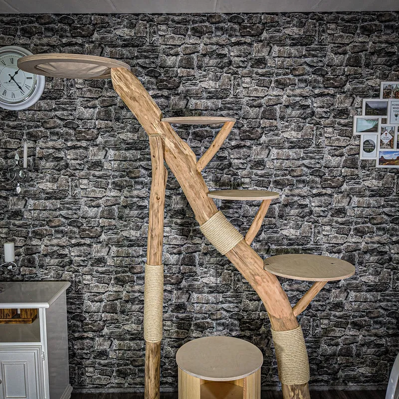 Naturkratzbaum 2039 Kratzbaum Natur Holz Design 212 cm hoch