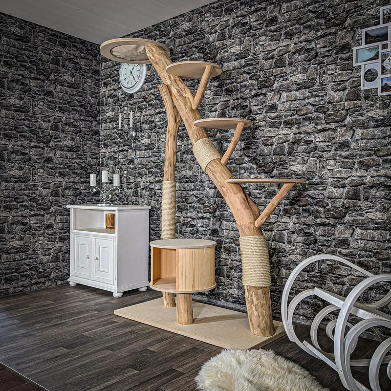 Naturkratzbaum 2039 Kratzbaum Natur Holz Design 212 cm hoch