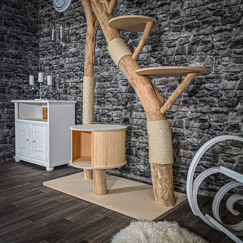 Naturkratzbaum 2039 Kratzbaum Natur Holz Design 212 cm hoch