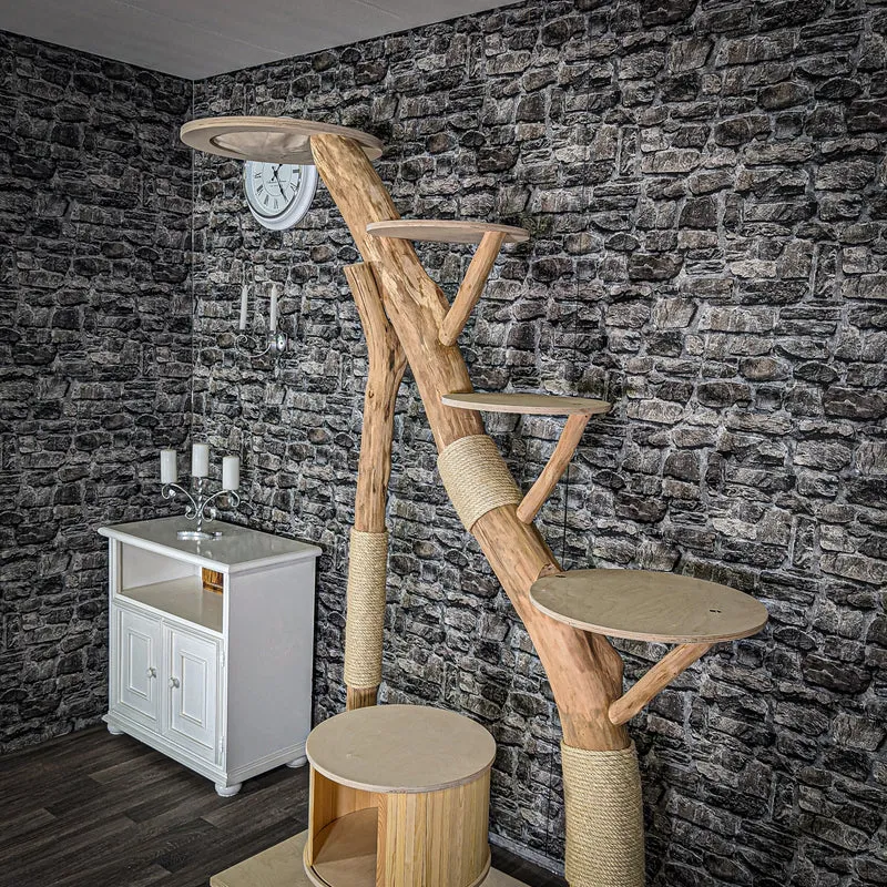Naturkratzbaum 2039 Kratzbaum Natur Holz Design 212 cm hoch
