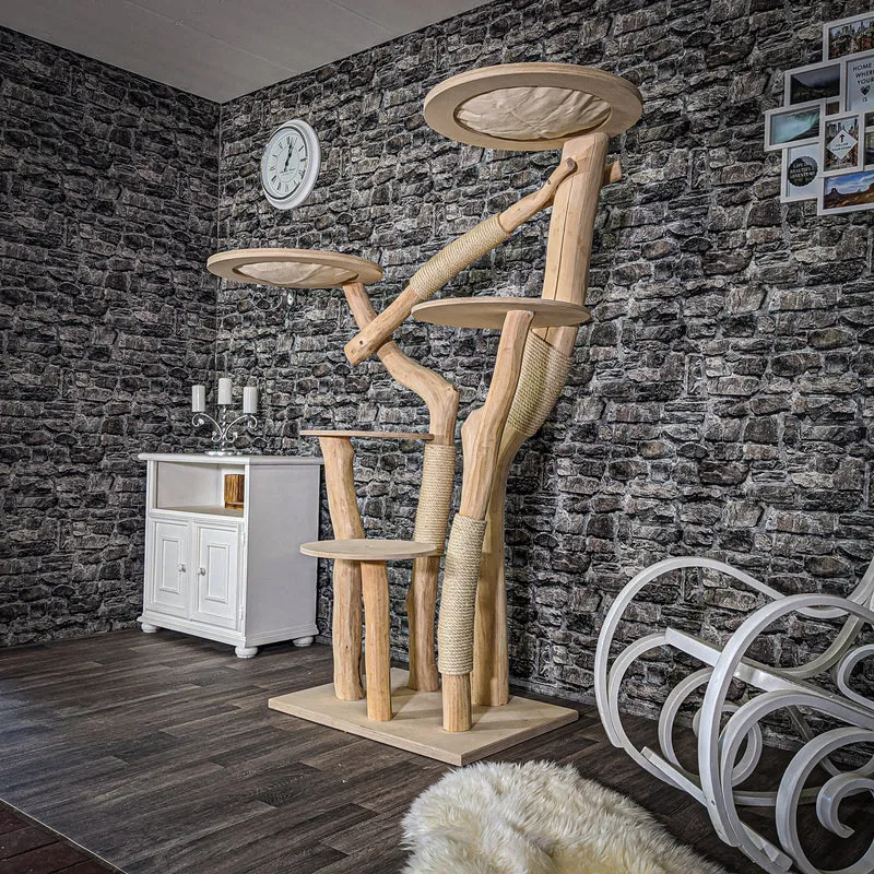 Naturkratzbaum 2038 Kratzbaum Natur Holz Design 175 cm hoch