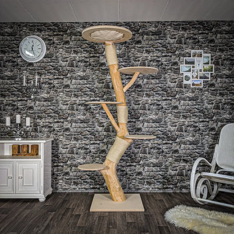 Naturkratzbaum 2036 Kratzbaum Natur Holz Design 203 cm hoch