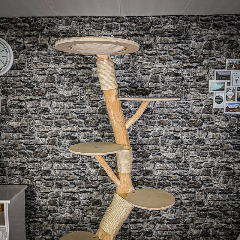 Naturkratzbaum 2036 Kratzbaum Natur Holz Design 203 cm hoch
