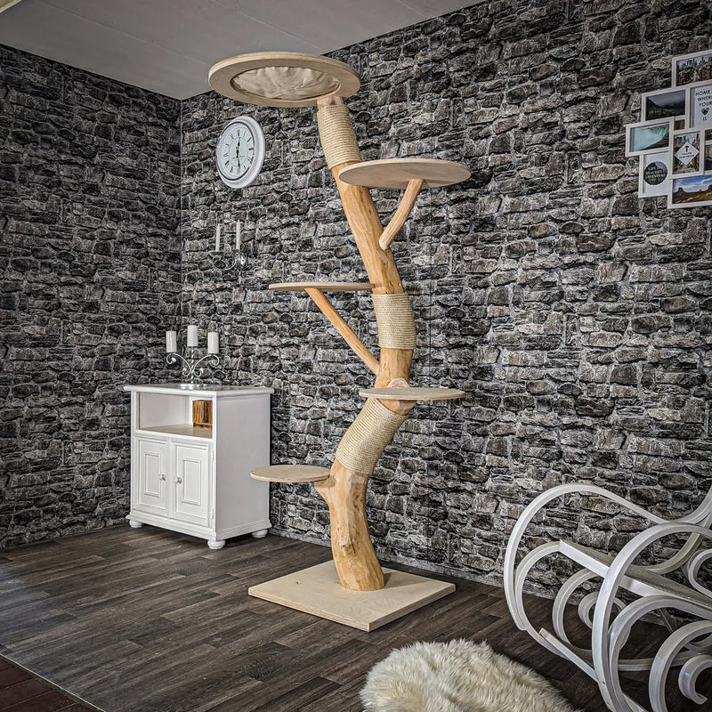 Naturkratzbaum 2036 Kratzbaum Natur Holz Design 203 cm hoch