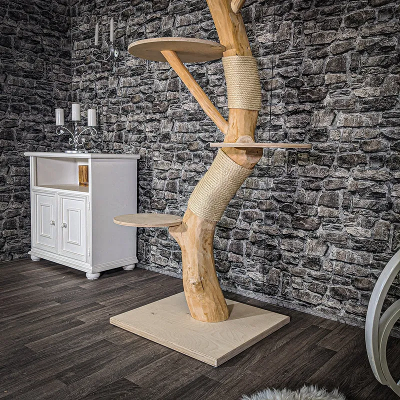 Naturkratzbaum 2036 Kratzbaum Natur Holz Design 203 cm hoch