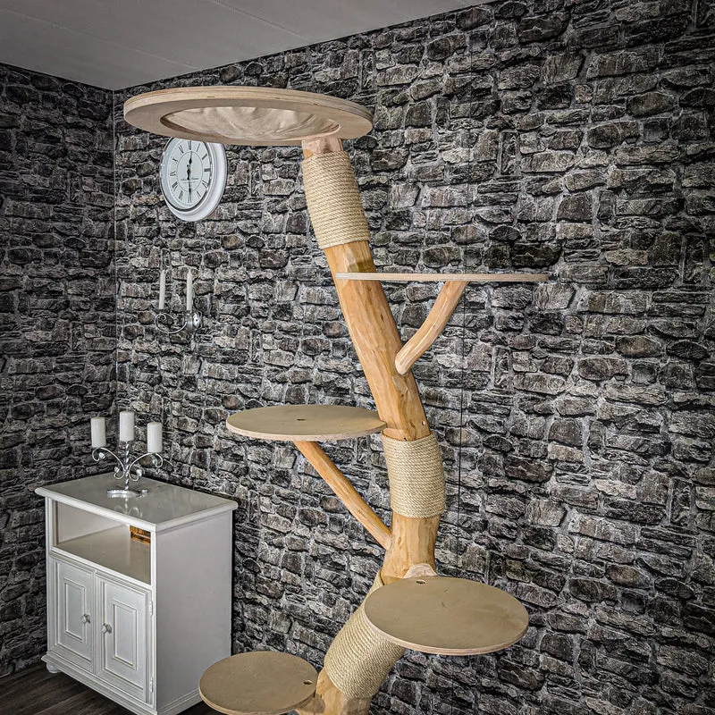 Naturkratzbaum 2036 Kratzbaum Natur Holz Design 203 cm hoch