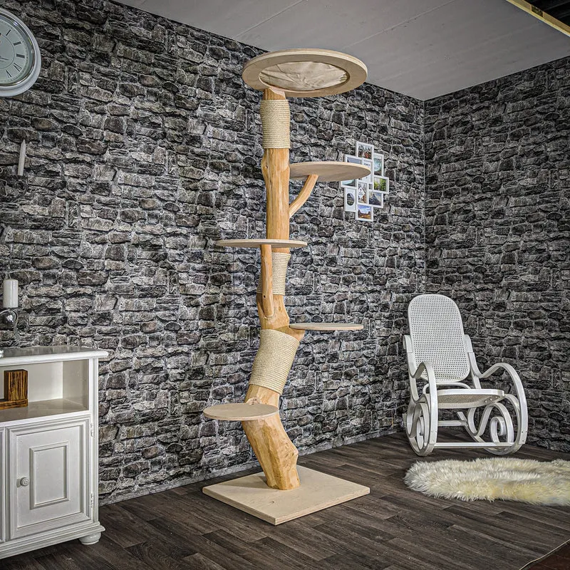 Naturkratzbaum 2036 Kratzbaum Natur Holz Design 203 cm hoch