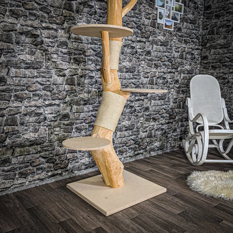 Naturkratzbaum 2036 Kratzbaum Natur Holz Design 203 cm hoch