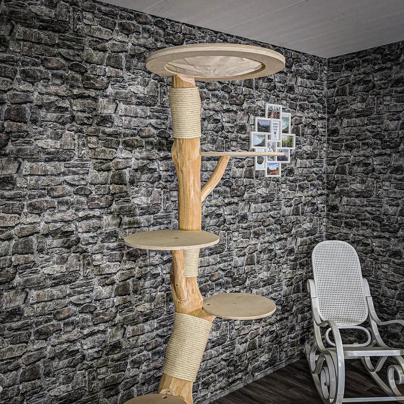 Naturkratzbaum 2036 Kratzbaum Natur Holz Design 203 cm hoch