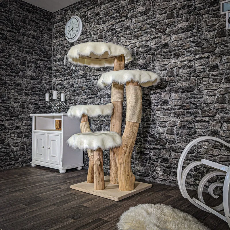 Naturkratzbaum 2035 Kratzbaum Natur Holz Design 145 cm hoch