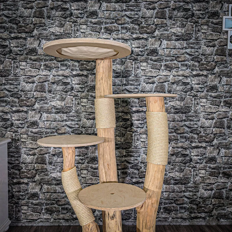Naturkratzbaum 2035 Kratzbaum Natur Holz Design 145 cm hoch