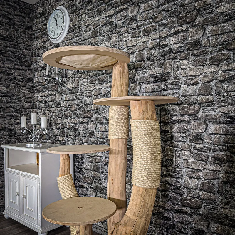 Naturkratzbaum 2035 Kratzbaum Natur Holz Design 145 cm hoch