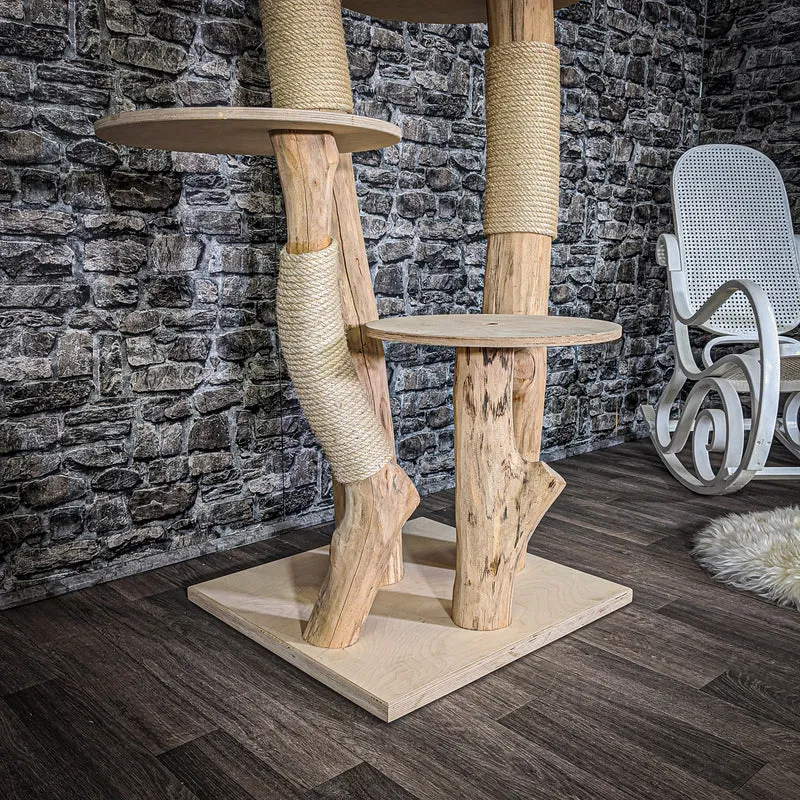 Naturkratzbaum 2035 Kratzbaum Natur Holz Design 145 cm hoch
