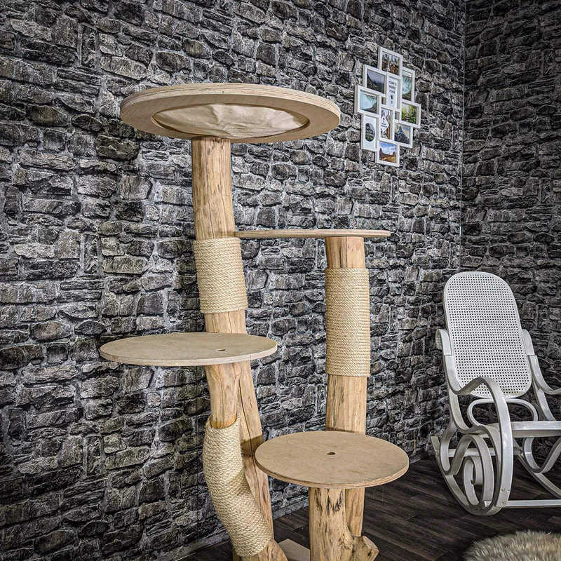 Naturkratzbaum 2035 Kratzbaum Natur Holz Design 145 cm hoch