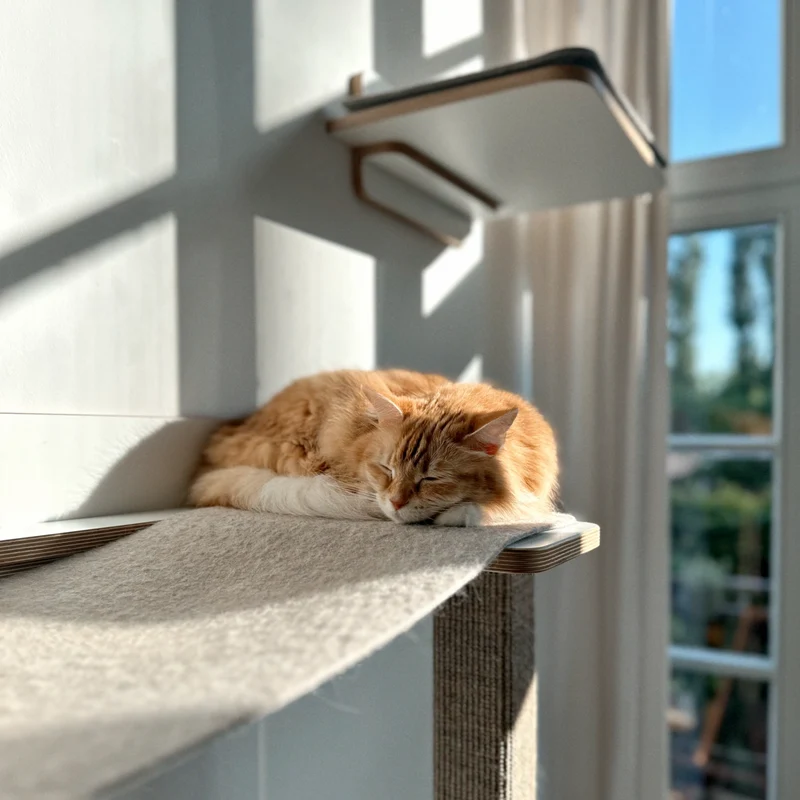 Cliffhänger | KLETTER-KRATZSTAMM mit HÄNGEMATTE aus Sisal für Katzen - Kratzsäule 118cm, 148cm