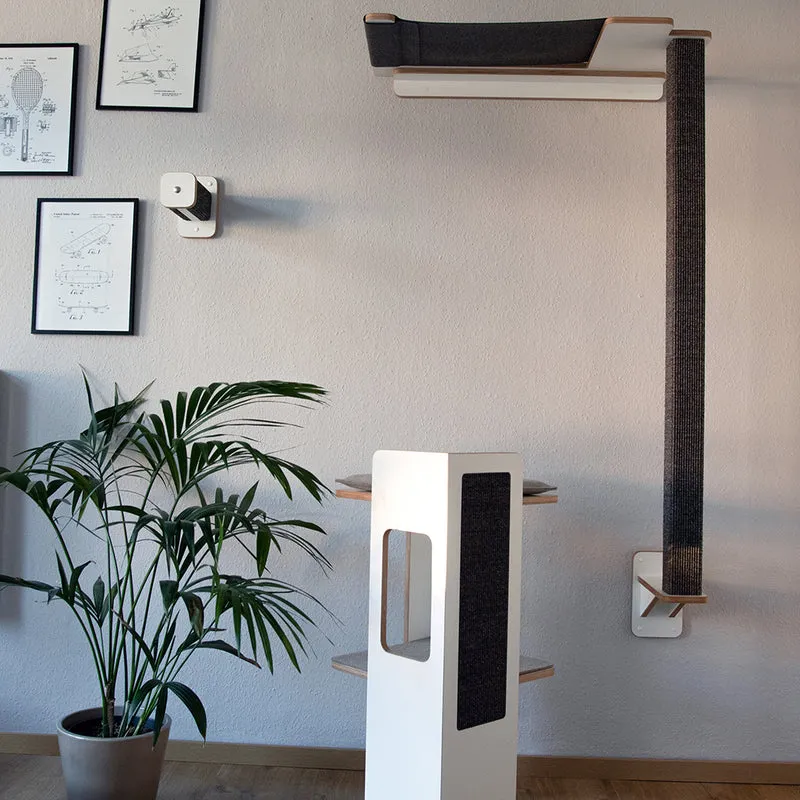 Cliffhänger | KLETTER-KRATZSTAMM mit HÄNGEMATTE aus Sisal für Katzen - Kratzsäule 118cm, 148cm