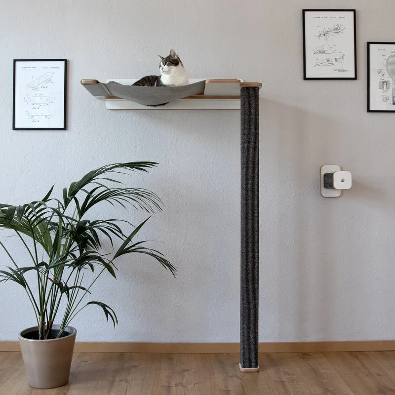 Cliffhänger | KLETTER-KRATZSTAMM mit HÄNGEMATTE aus Sisal für Katzen - Kratzsäule 118cm, 148cm
