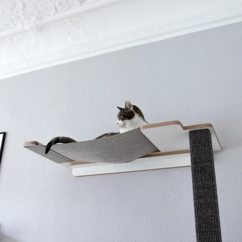 Cliffhänger | KLETTER-KRATZSTAMM mit HÄNGEMATTE aus Sisal für Katzen - Kratzsäule 118cm, 148cm