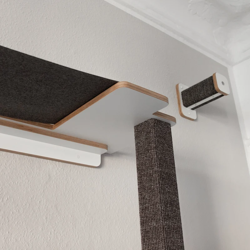 Cliffhänger | KLETTER-KRATZSTAMM mit HÄNGEMATTE aus Sisal für Katzen - Kratzsäule 118cm, 148cm
