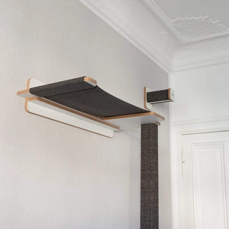 Cliffhänger | KLETTER-KRATZSTAMM mit HÄNGEMATTE aus Sisal für Katzen - Kratzsäule 118cm, 148cm