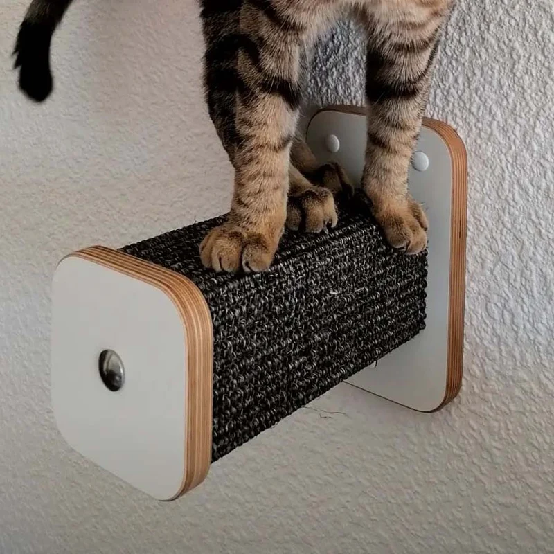 Stufentiger | HÜPFSTAMM für Katzen - Sisal Kletterstufe für die Wand - Kratzstamm 20cm