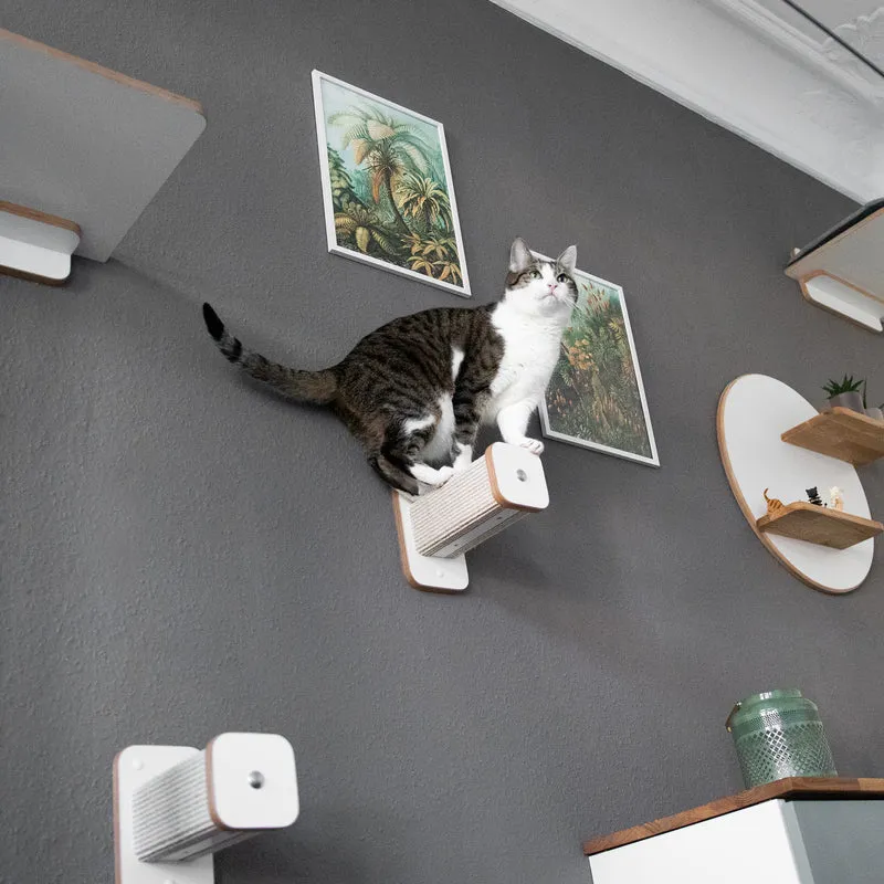 Stufentiger | HÜPFSTAMM für Katzen - Sisal Kletterstufe für die Wand - Kratzstamm 20cm