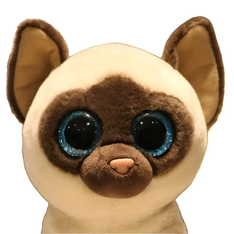 Cute Siamese Cat With Big Eyes Stuffed Animal Doll Plush Toy
