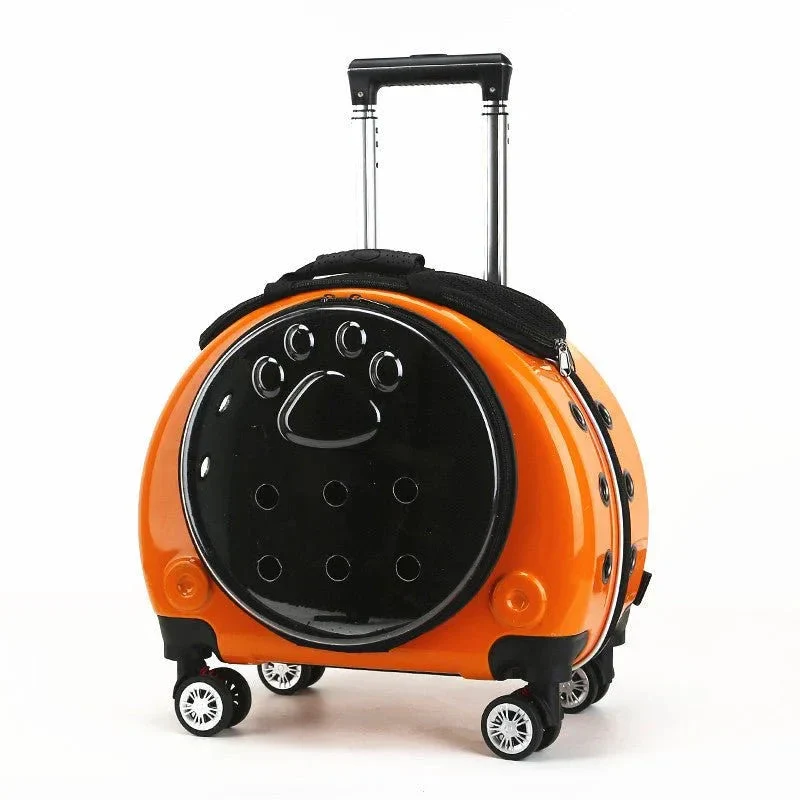 Transparent Pet Trolley Bag Backpack