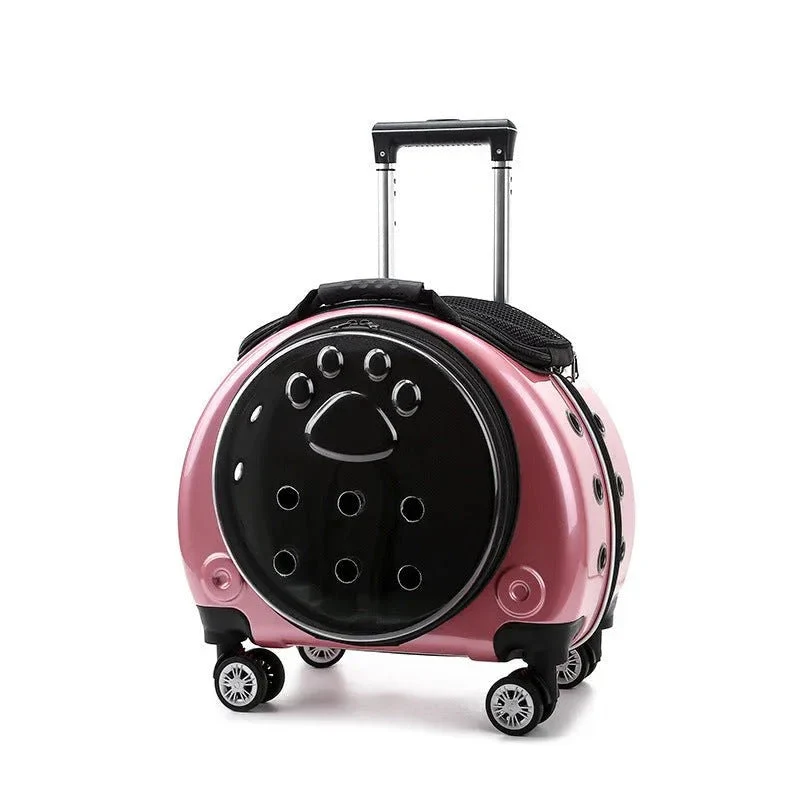 Transparent Pet Trolley Bag Backpack