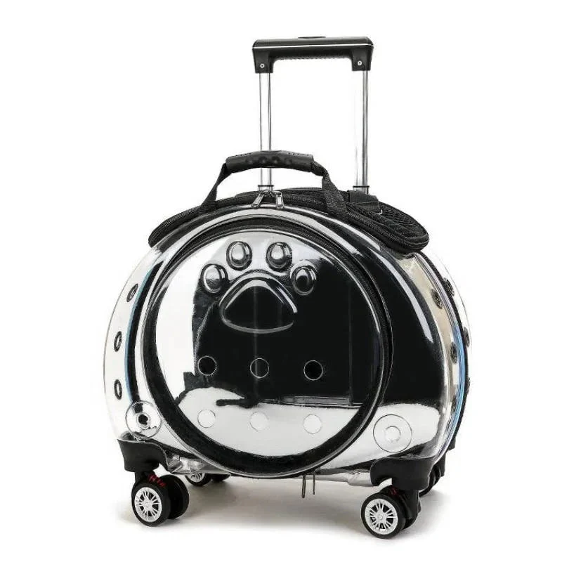 Transparent Pet Trolley Bag Backpack