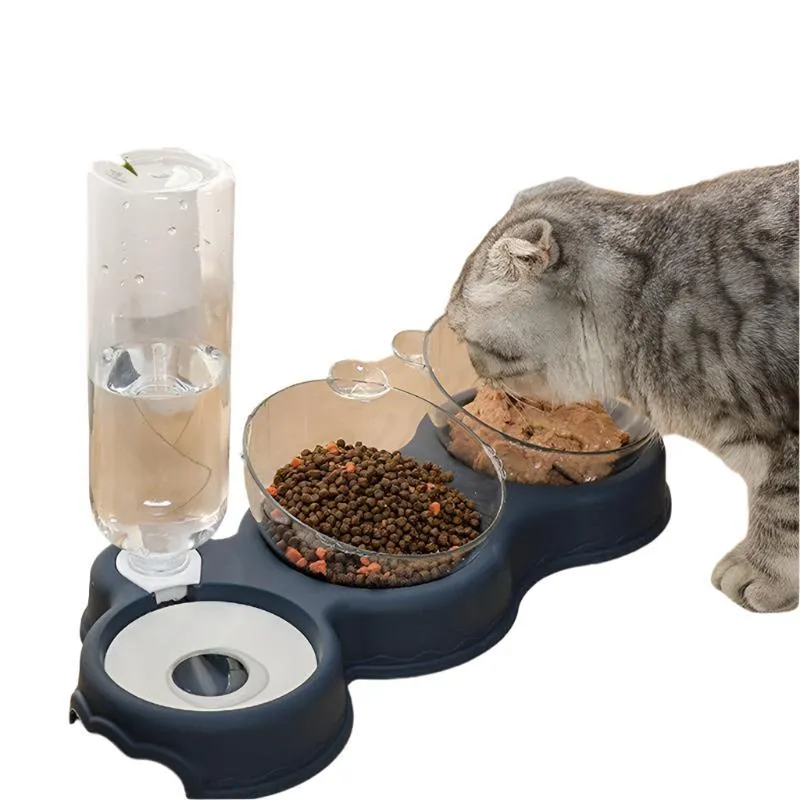 Pet Supplies Cat Dog Triple Bowl