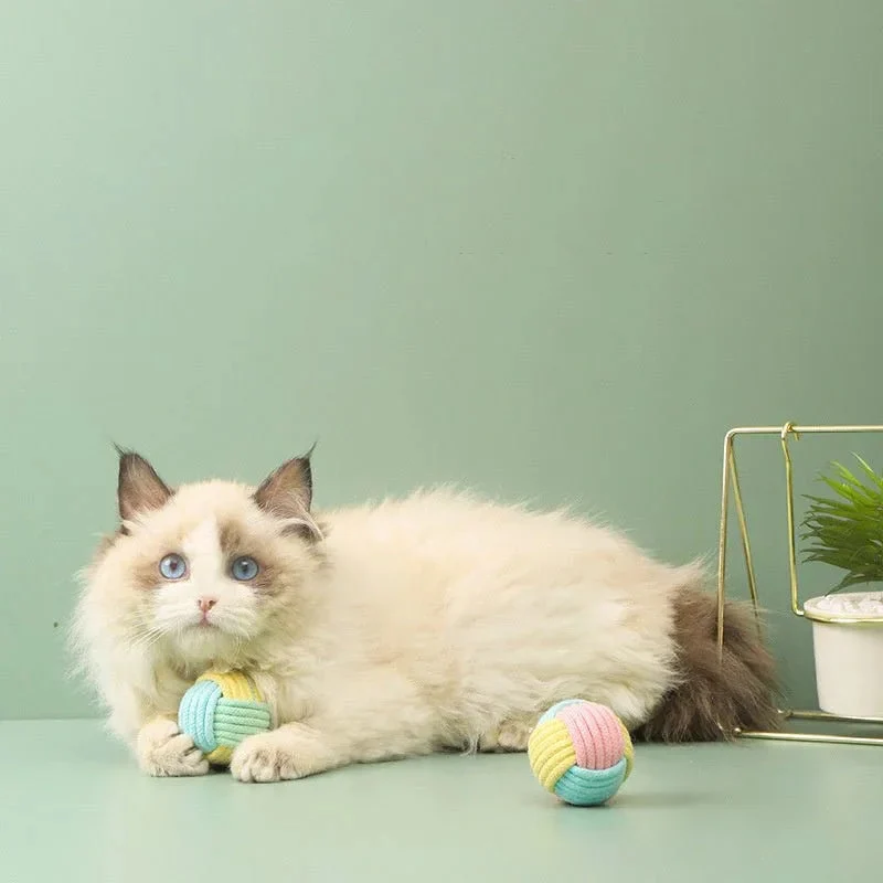 Handmade Interactive Cotton Cat Ball