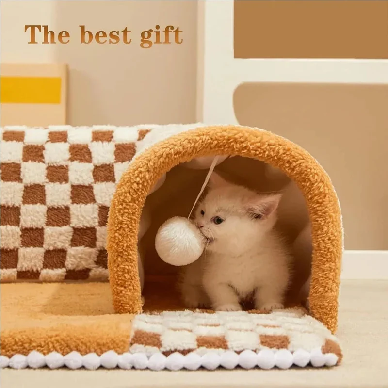 Funny Comfortable Indoor Bed Mat Cat Tunnel With Scratch Ball