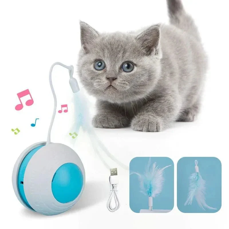 Irregular Electric Moving Feather Teasing Pet Cat Toy