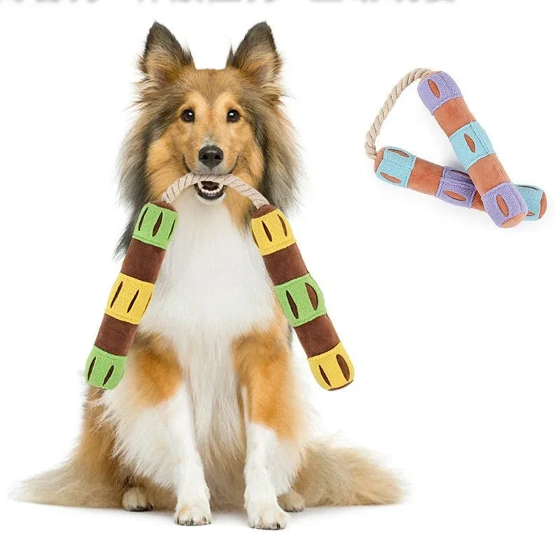 Interactive Pet Dog Feeding Chew Rope Toy