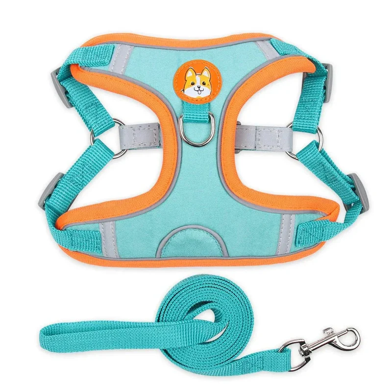 Safe Reflective Dog Pet Harness With Leash