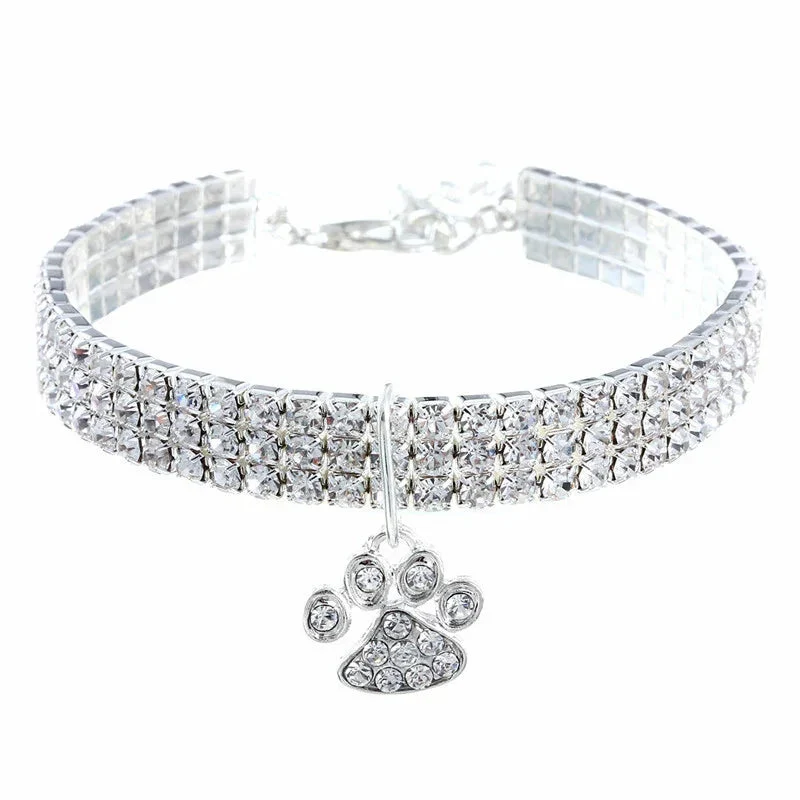 Pet Collar Necklace Jewelry With Diamonds For Cats And Dogs
