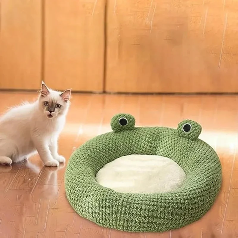 Cartoon Frog Shaped Cute Comfortable Cat Dog Pet Bed