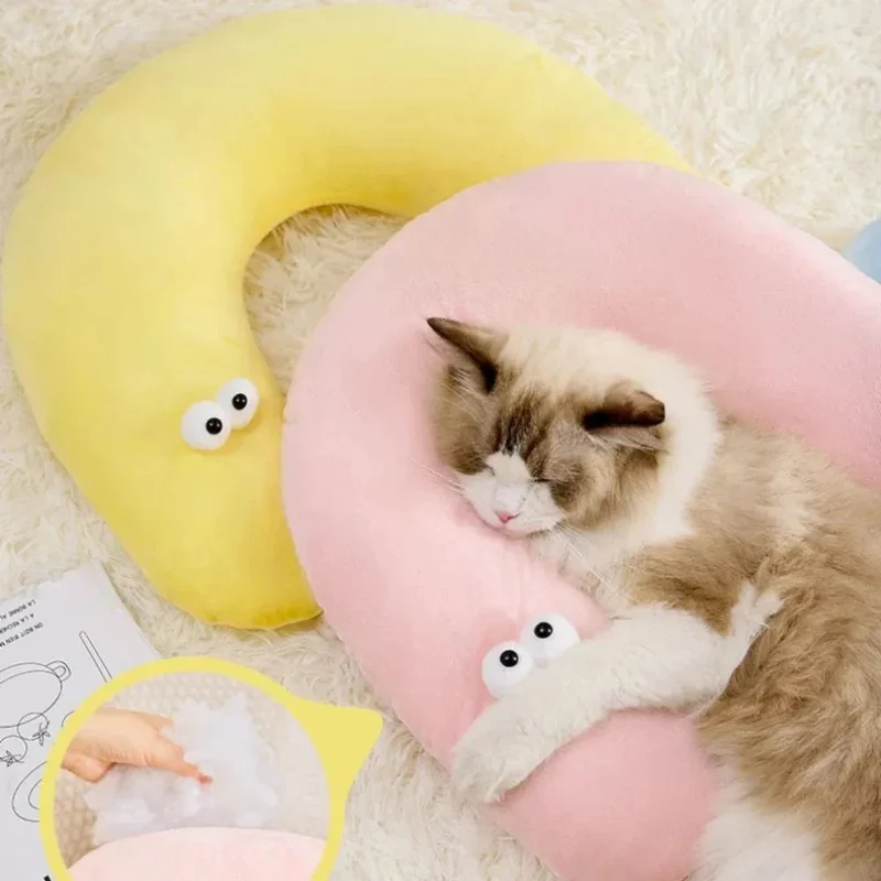 Cute Cat Eye Pillow Pet Neck Support Sleeping Pillow For All Seasons Cat And Dogs Supplies Pet Accessories