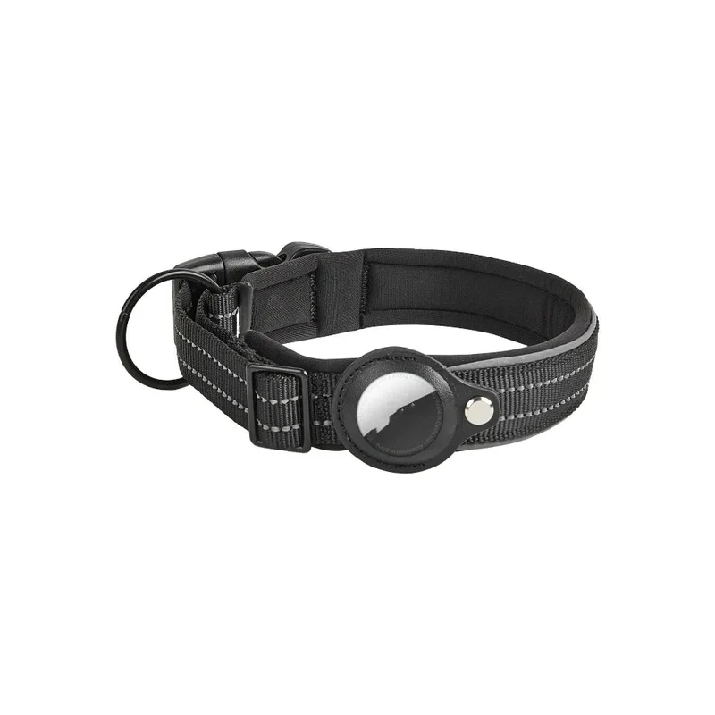 Airtag Leather Case Nylon Dog Cat Pet Anti-Lost Location Tracker Collar