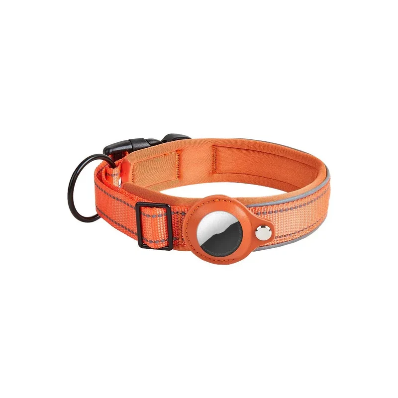Airtag Leather Case Nylon Dog Cat Pet Anti-Lost Location Tracker Collar