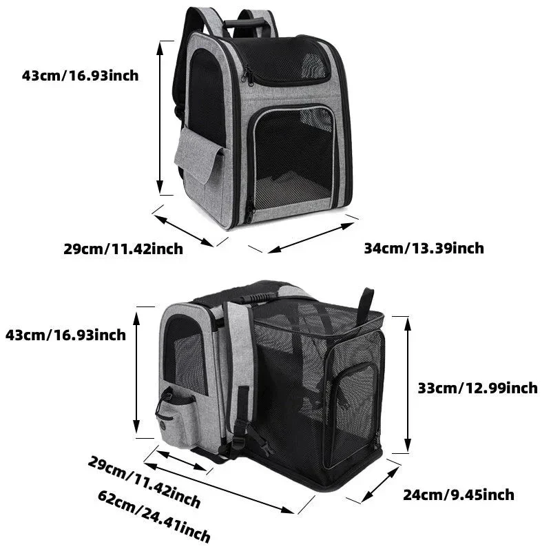 Extendable Foldable Portable Breathable Pet Dog Cat Backpack Bag